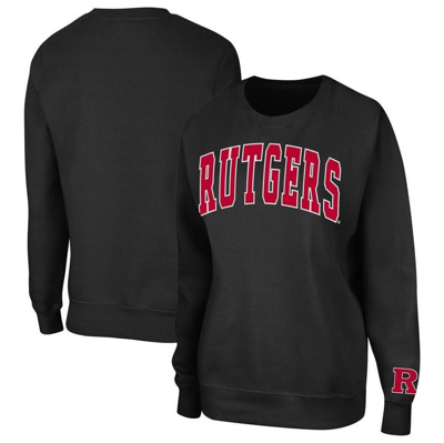 Colosseum Black Rutgers Scarlet Knights Campanile Pullover Sweatshirt