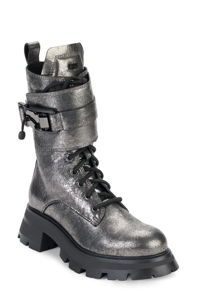 Dkny Sava Combat Boot In Dark Gunmetal