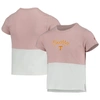 LEAGUE COLLEGIATE WEAR GIRLS YOUTH LEAGUE COLLEGIATE WEAR PINK/WHITE TENNESSEE VOLUNTEERS COLORBLOCKED T-SHIRT