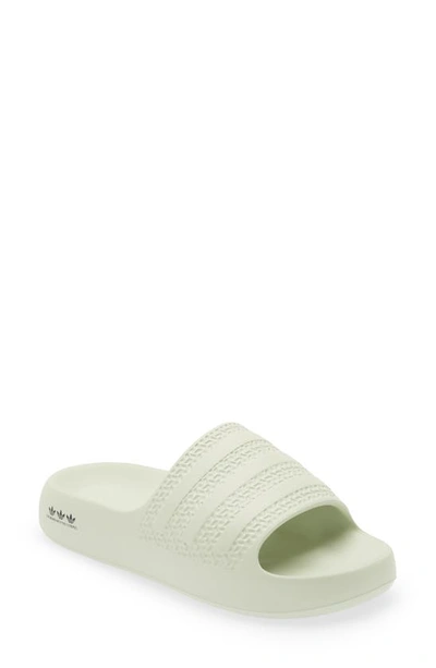 Adidas Originals Adilette Ayoon Sandal In Linen Green/core Black/linen Green