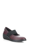 Fly London Dakota Mary Jane Wedge In Bordeaux Dakota