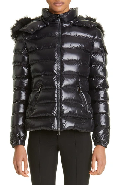 MONCLER BADYF DOWN JACKET WITH REMOVABLE FAUX FUR TRIM