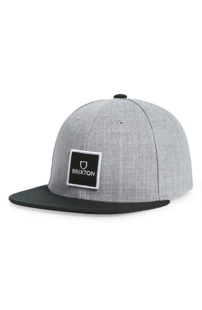 Brixton Alpha Snapback Hat In Grey