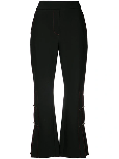 Ellery Align Kick-flare Cropped Cady Trousers In Black