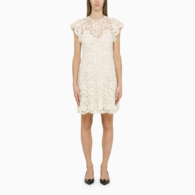 Valentino Ivory-coloured Lace Dress In White