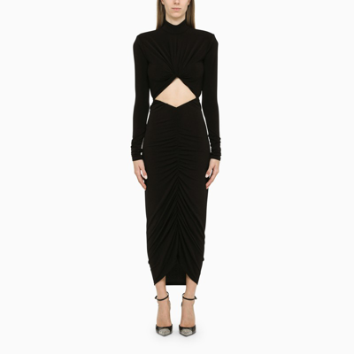 The Andamane Black Draped Dress