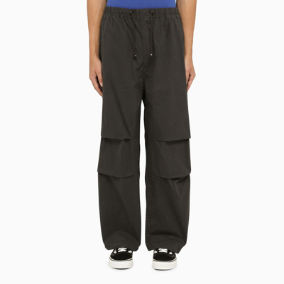 Stussy Faded Black Cotton Cargo Trousers