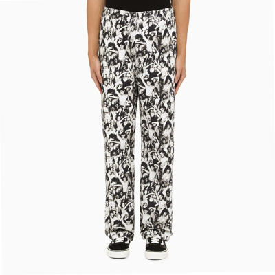 Stussy Mob Beach Pant Black And White All-over Printed Canvas Pant - Mob Beach Pant