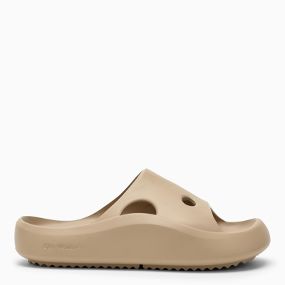 Off-white Meteor Slides In Camel-coloured Colour Rubber In Beige