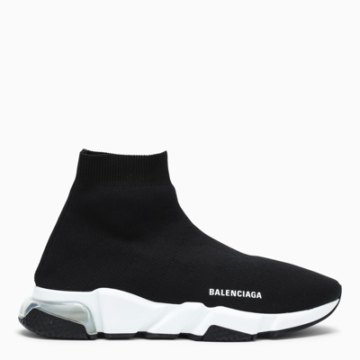 BALENCIAGA BLACK SPEED CLEAR SOLE SNEAKERS