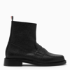 THOM BROWNE THOM BROWNE | BLACK GRAINED LEATHER ANKLE BOOTS,MFB207A06257/L_THOMB-001_602-8