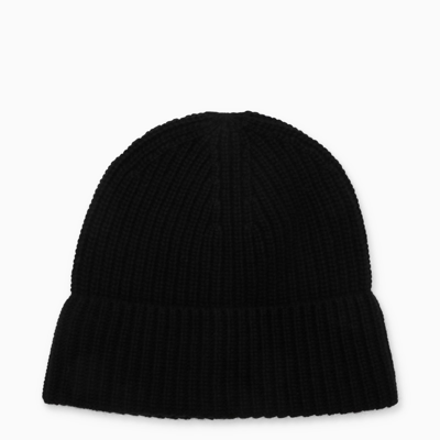 Ivy & Oak Black Ribbed Wool Beanie