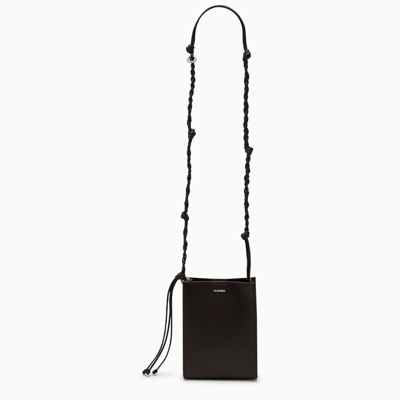 Jil Sander Tangle Ebony Leather Cross-body Bag In Brown