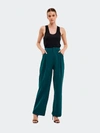 Endless Rose High Waisted Wide Leg Trousers In Emerald