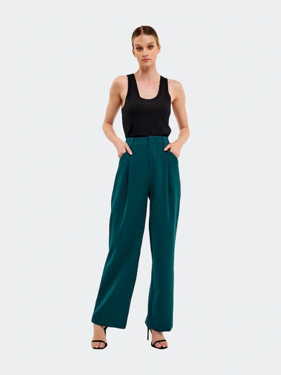 Endless Rose High Waisted Wide Leg Trousers In Emerald
