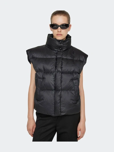 Anine Bing Kane Logo-embroidered Padded Shell-down Gilet In Black