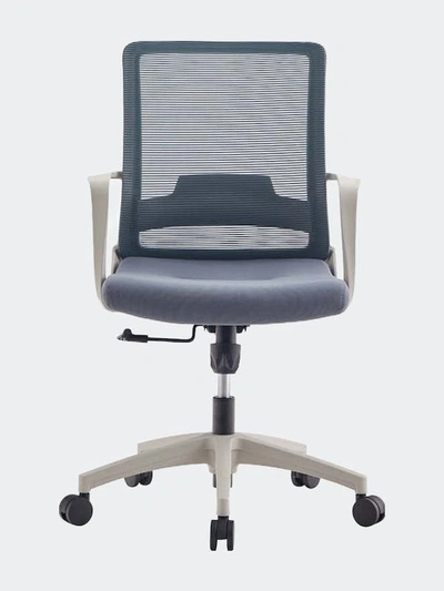 Fm Furniture Adelaide Medium Back Revolving Ergonomic Office Chair In Grey