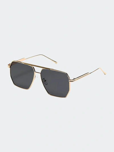 Fifth & Ninth Goldie 60mm Polarized Aviator Sunglasses In Gold/black