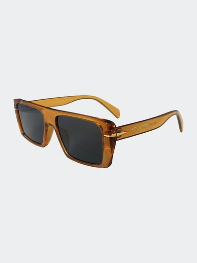 Fifth & Ninth Atlas 54mm Polarized Rectangular Sunglasses In Caramel/ Black