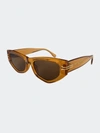 Fifth & Ninth Wren 52mm Polarized Geometric Sunglasses In Caramel/ Brown