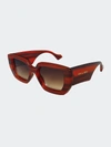 Fifth & Ninth Rue 67mm Polarized Square Sunglasses In Mahogany/ Brown