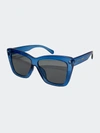 Fifth & Ninth Willow 57mm Polarized Cat Eye Sunglasses In Transparent Blue/ Gray