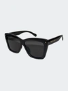 Fifth & Ninth Willow 57mm Polarized Cat Eye Sunglasses In Black