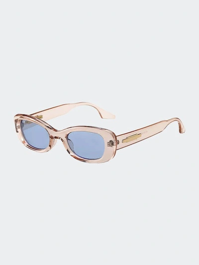Fifth & Ninth Maxi 56mm Polarized Oval Sunglasses In Blush/ Sky