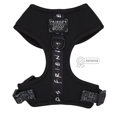 Sassy Woof Adjustable Harness-friends In Black