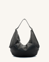 Transience Hammock Slouchy Leather Shoulder Bag In Black Pebble Leat