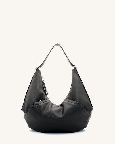 Transience Hammock Slouchy Leather Shoulder Bag In Black