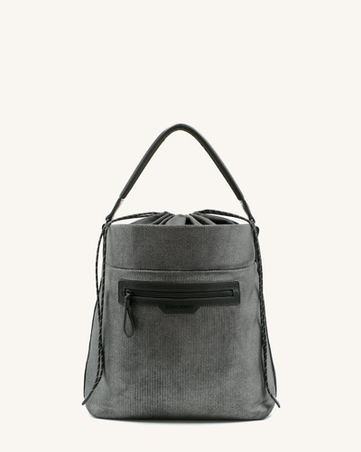 Transience Swing Water-resistant Mesh Nylon Shoulder Bag In Silver Mesh