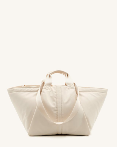 Transience Fortune Water-resistant Zip Tote Bag In White