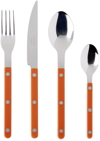 SABRE ORANGE BRISTOT BRILLIANT FLATWARE SET, 4 PCS