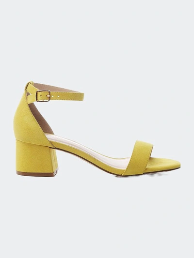 London Rag Ecrin Suede Block Heel Sandals In Yellow