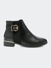 London Rag Frothy Buckled Ankle Boot With Croc Detail In Black
