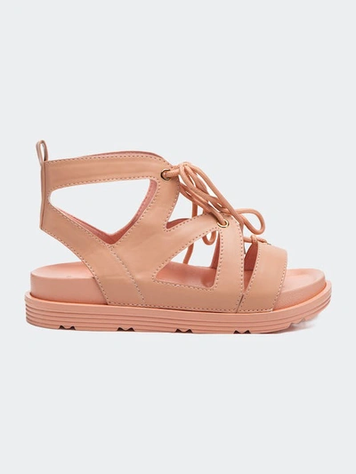 London Rag Voopret Tie-up Flat Sandals In Pink