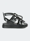 London Rag Voopret Tie-up Flat Sandals In Black