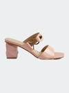 London Rag Hookup Geometric Cut Block Heel Slides Sandals In Pink