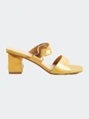 London Rag Hookup Geometric Cut Block Heel Slides Sandals In Yellow