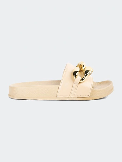 London Rag Ishtar Metallic Chain Metal Slid Flats In Multi