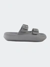 London Rag Loma Hovercraft Buckled Slides In Grey