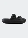 London Rag Loma Hovercraft Buckled Slides In Black