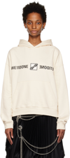 WE11 DONE OFF-WHITE PATCHED MIRROR HOODIE
