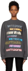We11 Done Logo Print Sweatshirt - Women's - Cotton/polyester/polyurethane In Charcoal