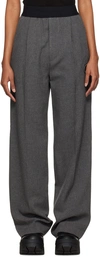 WE11 DONE GRAY WIDE-LEG TROUSERS