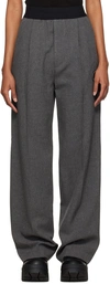 We11 Done Elasticated Wide-leg Trousers In Charcoal