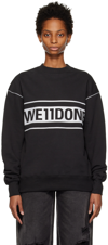 WE11 DONE BLACK REFLECTIVE SWEATSHIRT