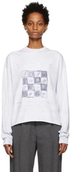 WE11 DONE WHITE WASHED APPLIQUE LONG SLEEVE T-SHIRT
