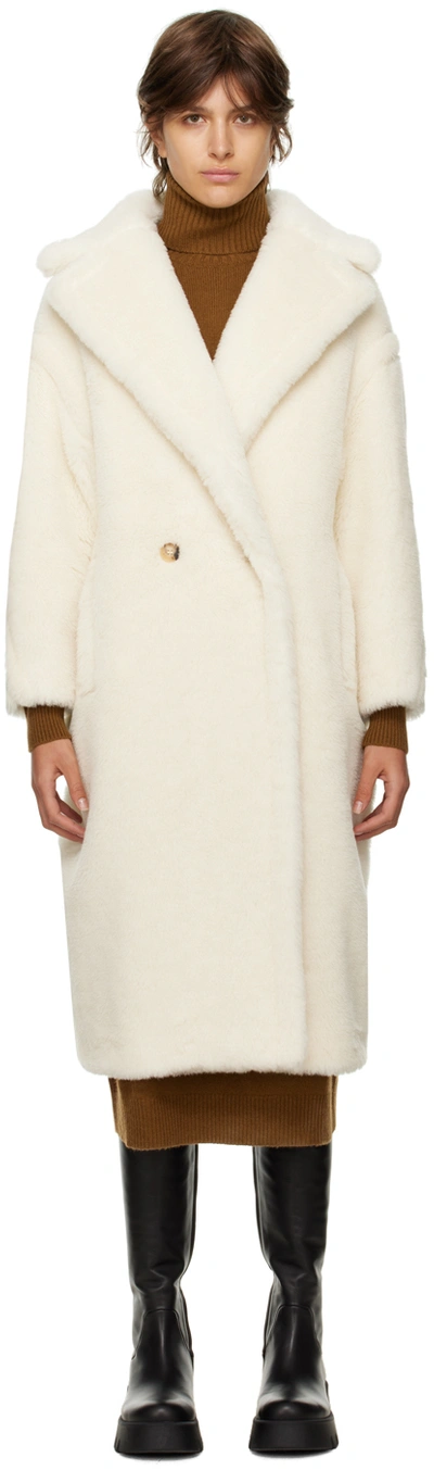 Max Mara Tedgirl Alpaca-blend Coat In White